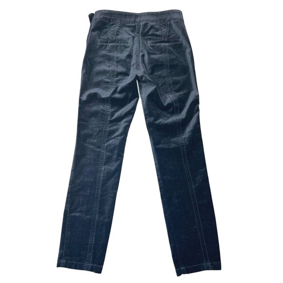 Anthropologie Black The Essential Slim Velvet Straight Pants US 0 UK 4 EU 32 - Picture 2 of 16